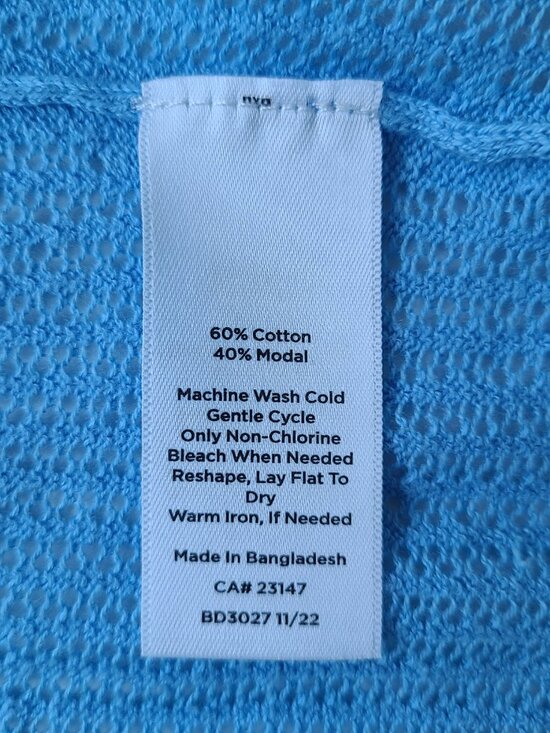 Talbots 1 Button Open Knit Cardigan S Lt Blue Cropped Mesh Pastel Y2K Soft Girl - Picture 6 of 9